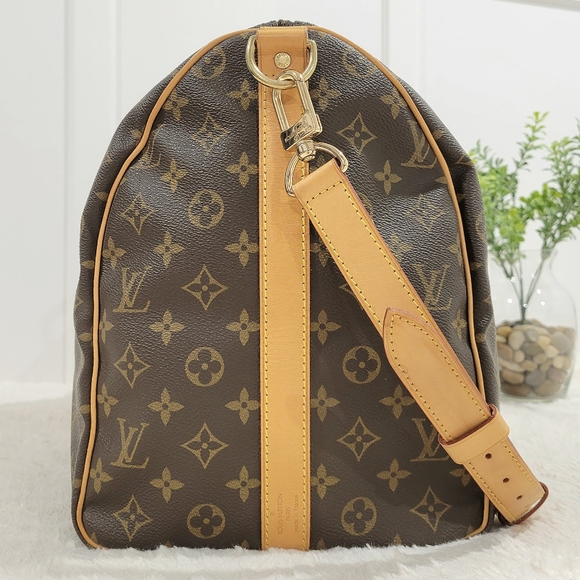 BEAUTIFUL💕 LOUIS VUITTON Keepall 50 Bandouliere w/ Strap Travel Bag Monogram - Picture 10 of 16